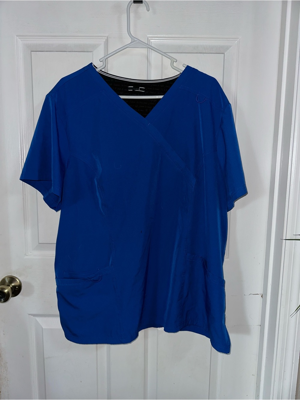 Elle Blue Nurse Scrubs Top Size 2XL